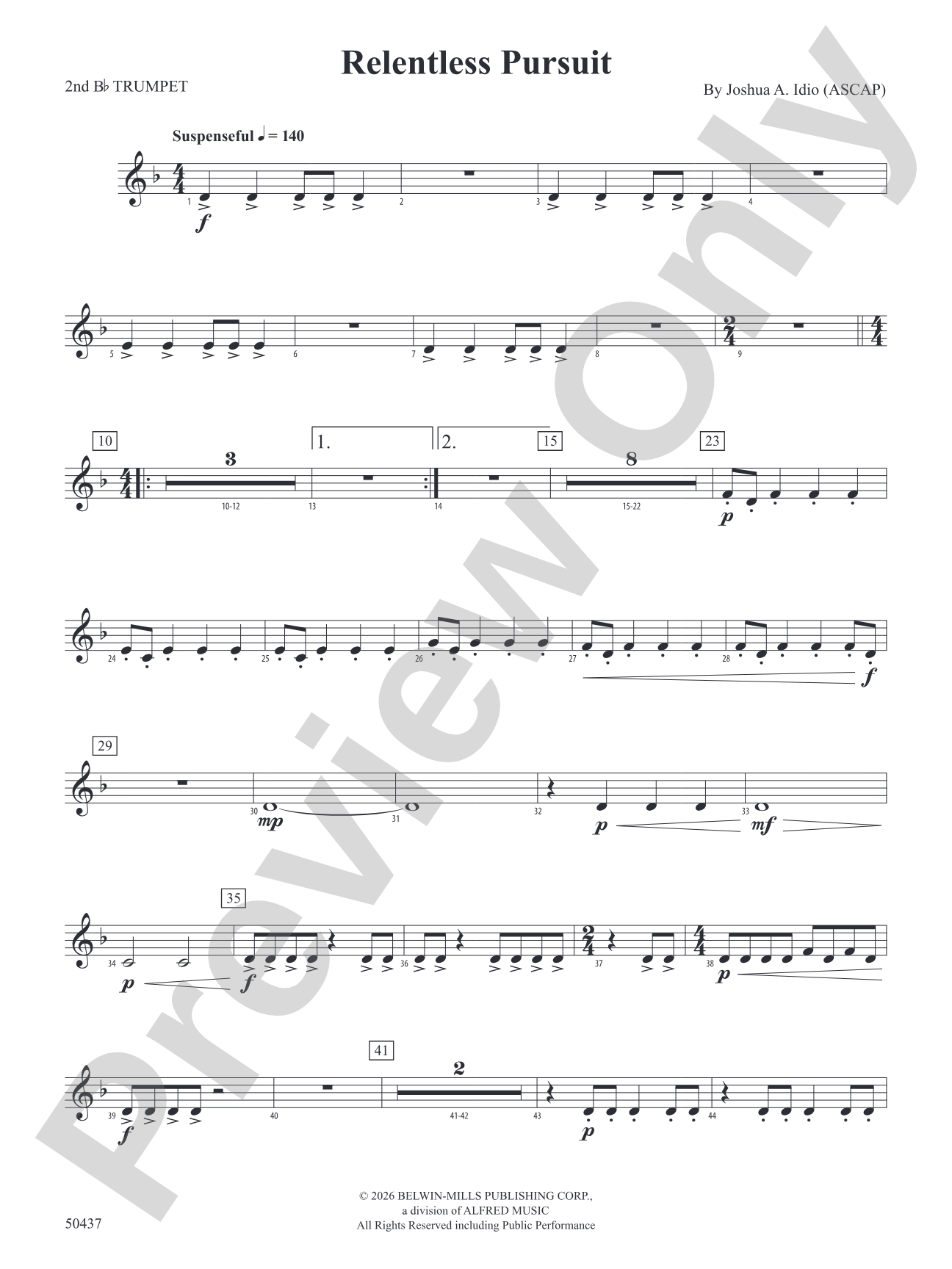 Relentless Pursuit: 2nd B-flat Trumpet