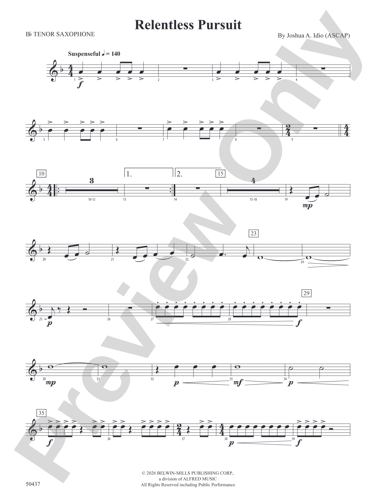 Relentless Pursuit: B-flat Tenor Saxophone