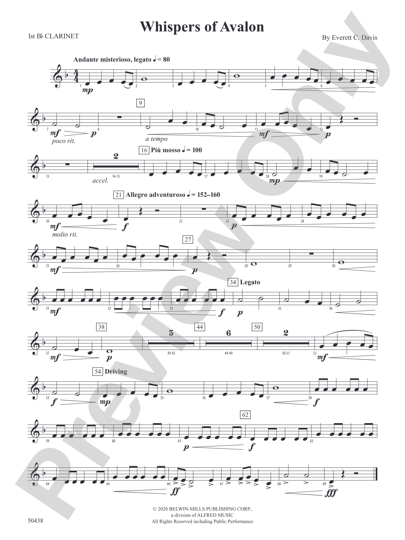 Whispers of Avalon: 1st B-flat Clarinet