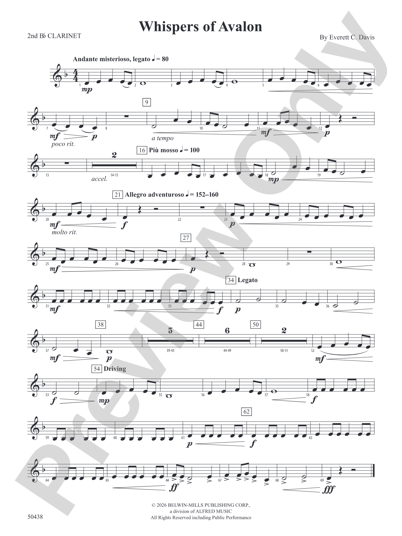 Whispers of Avalon: 2nd B-flat Clarinet