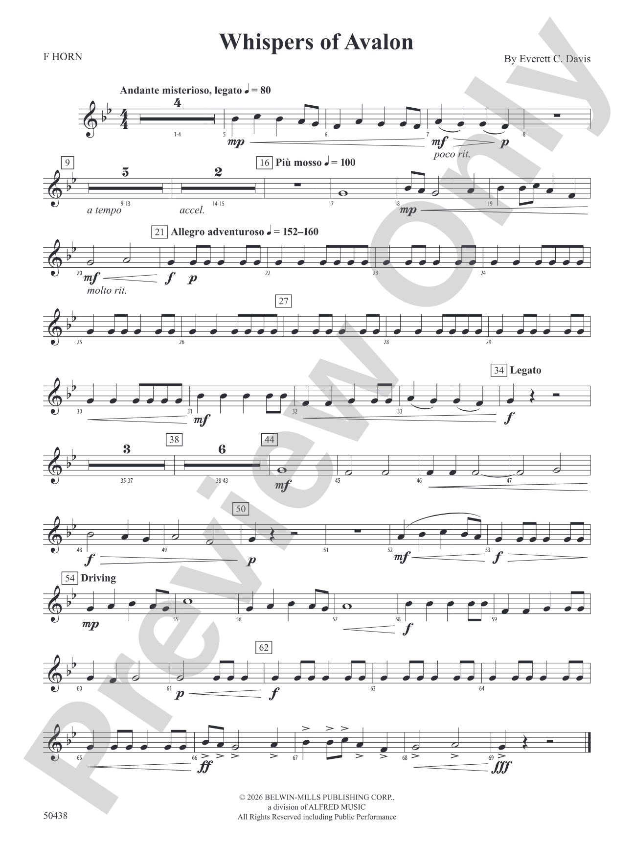 Whispers of Avalon: 1st F Horn
