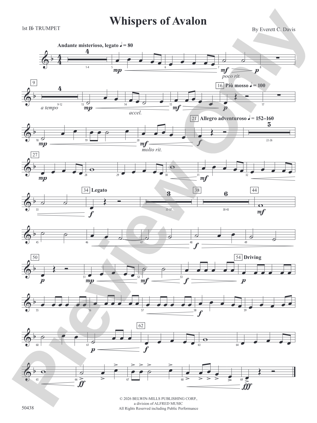 Whispers of Avalon: 1st B-flat Trumpet