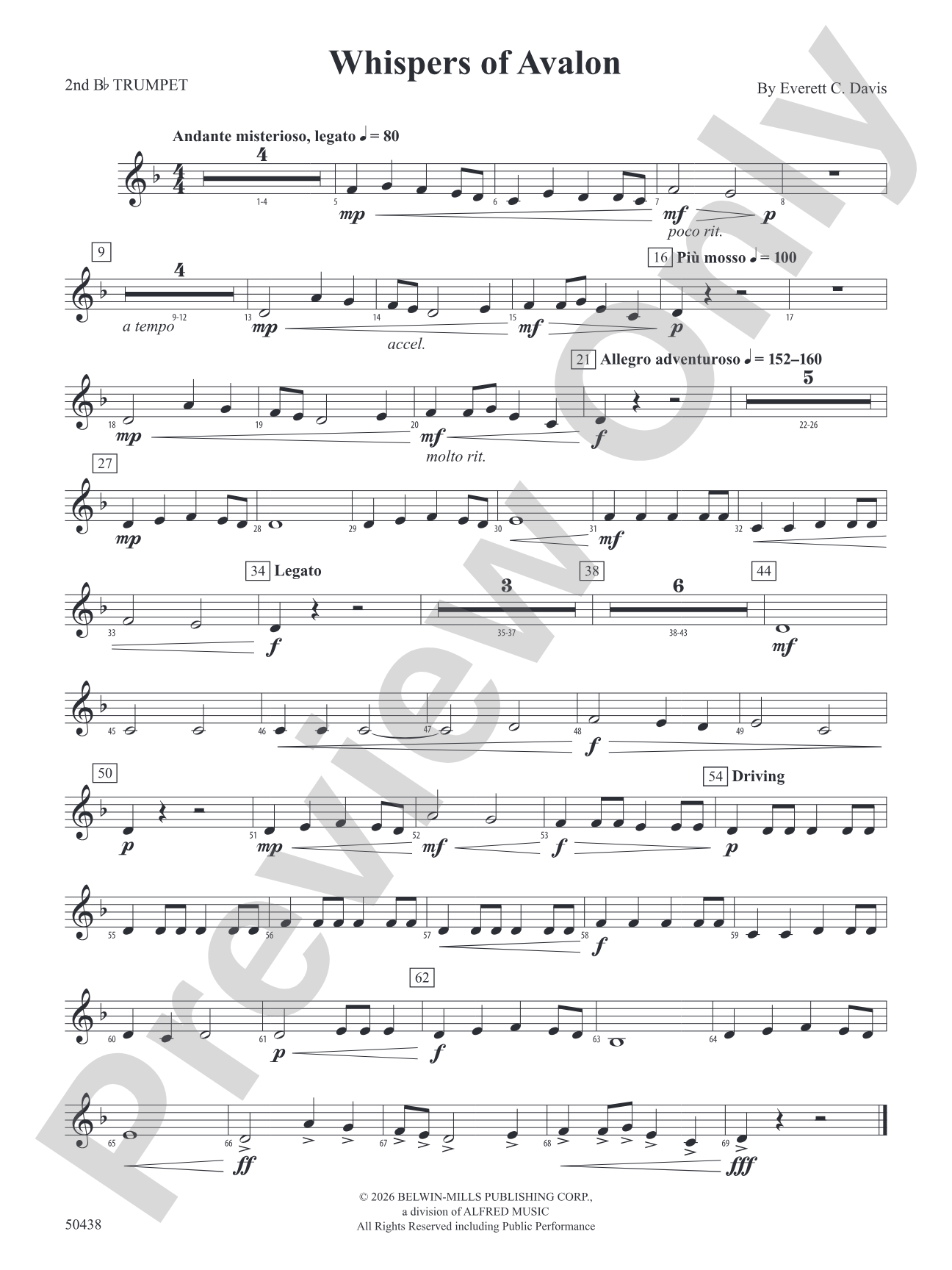 Whispers of Avalon: 2nd B-flat Trumpet