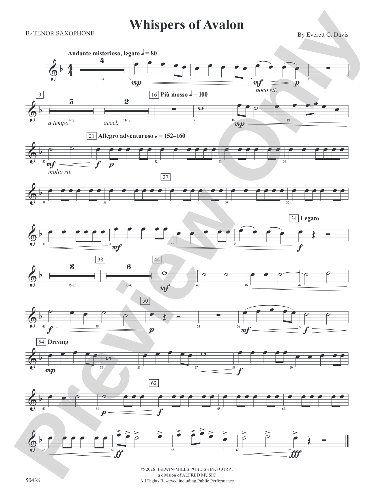 Whispers of Avalon: B-flat Tenor Saxophone