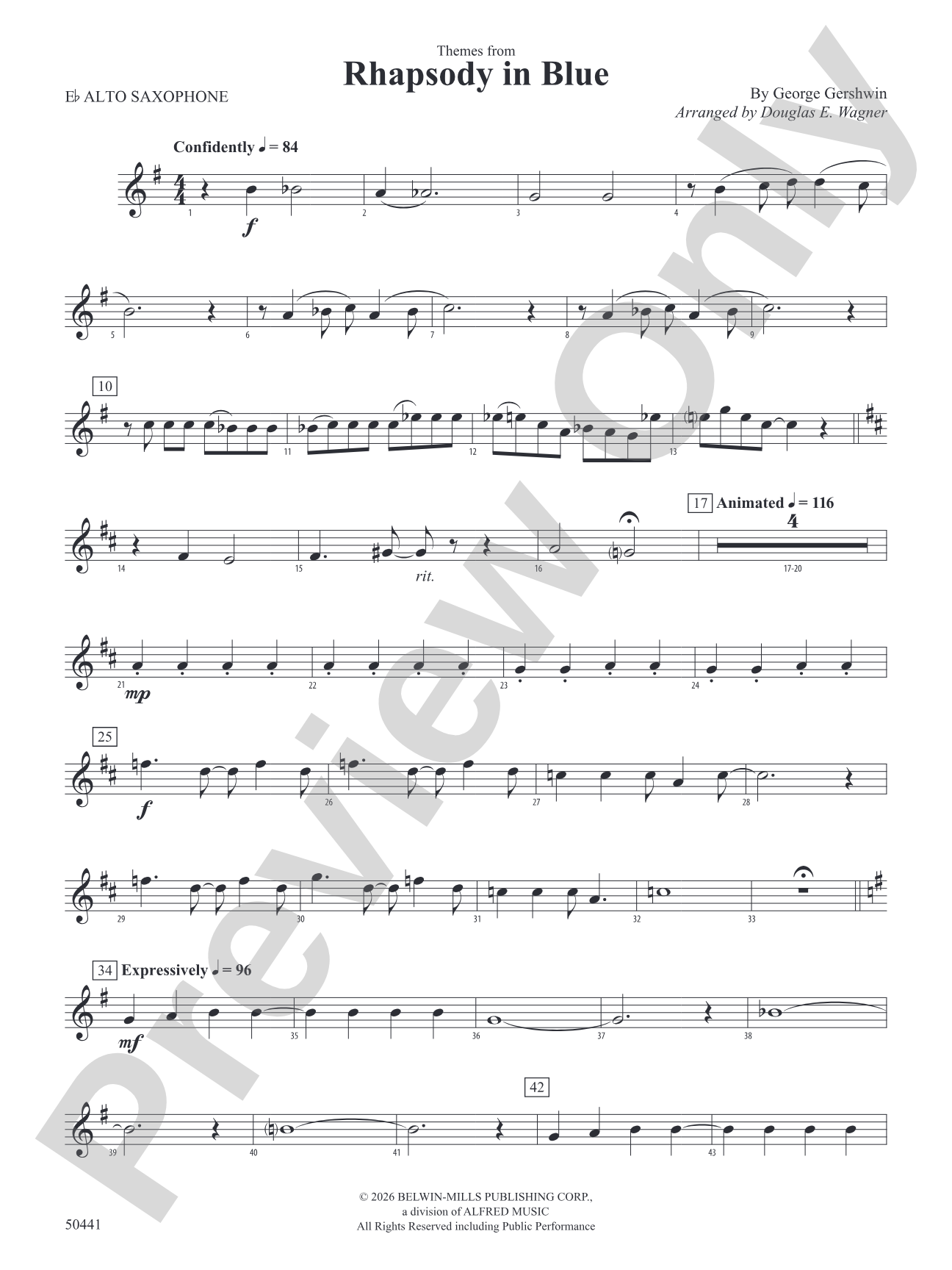 Rhapsody in Blue: E-flat Alto Saxophone