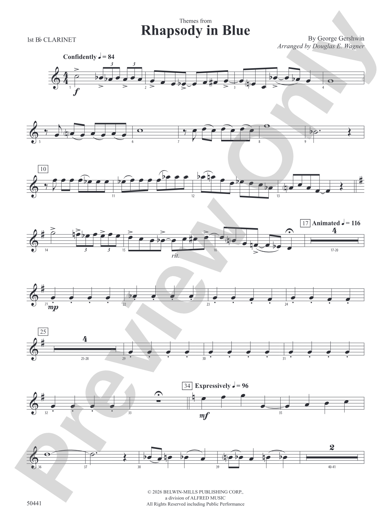 Rhapsody in Blue: 1st B-flat Clarinet