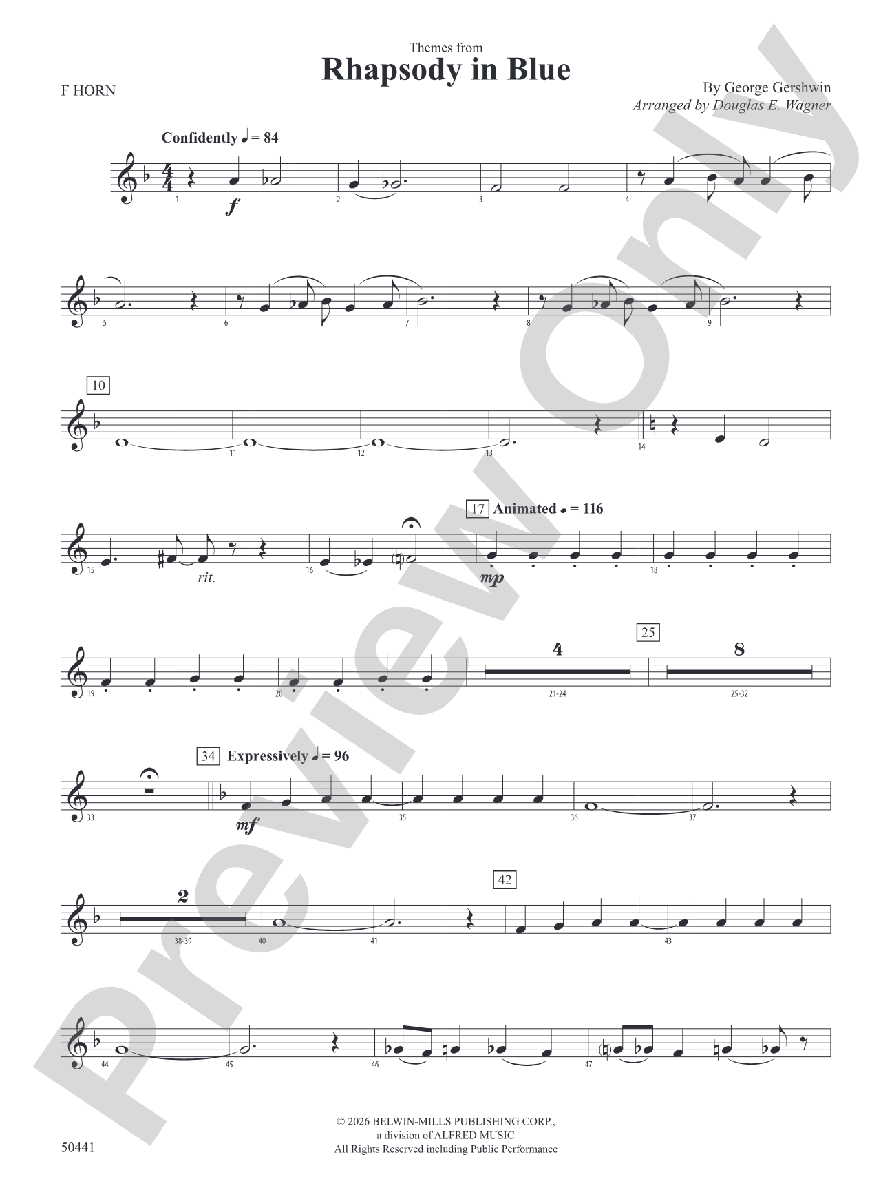Rhapsody in Blue: 1st F Horn