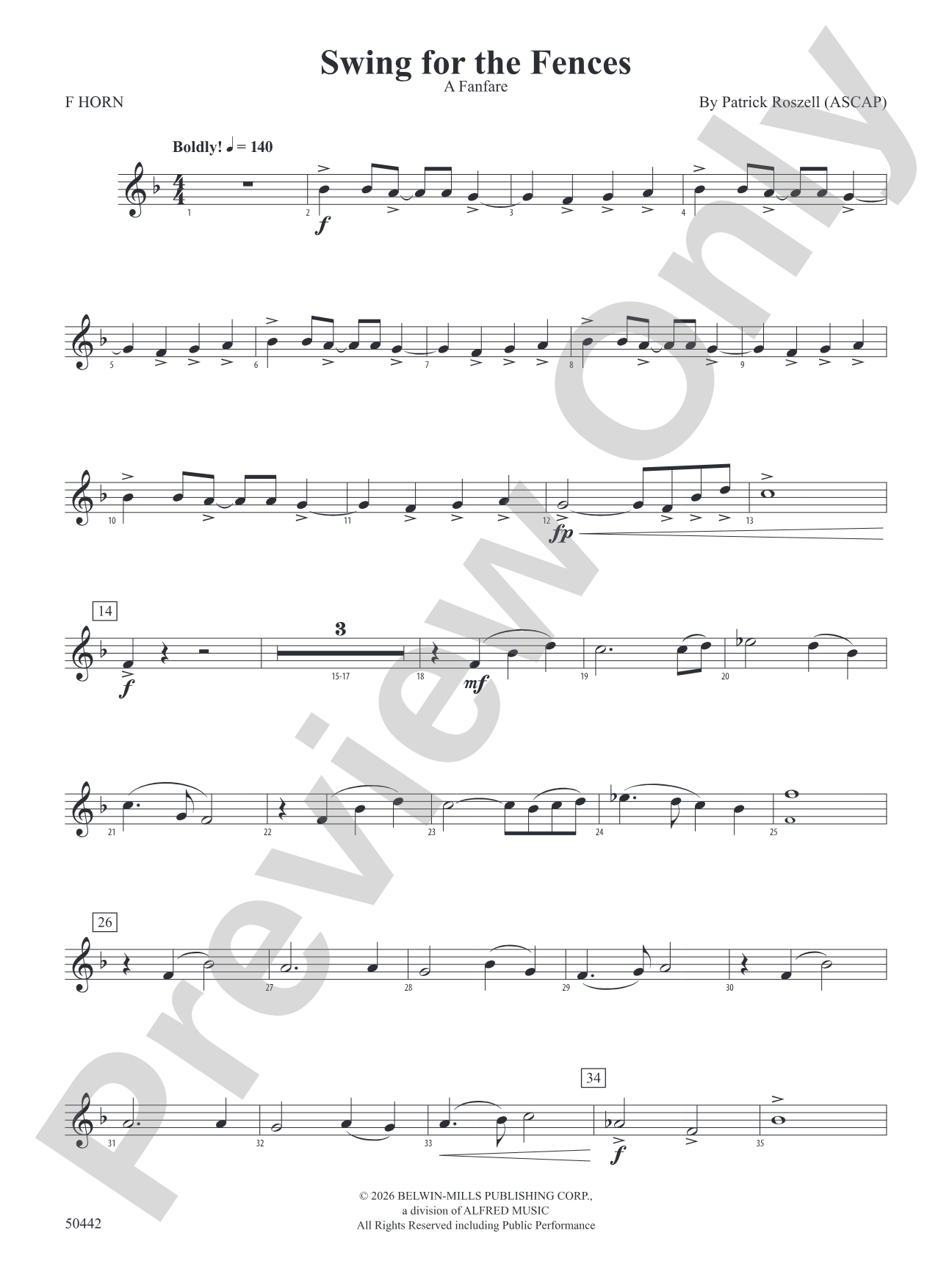 Swing for the Fences: 1st F Horn