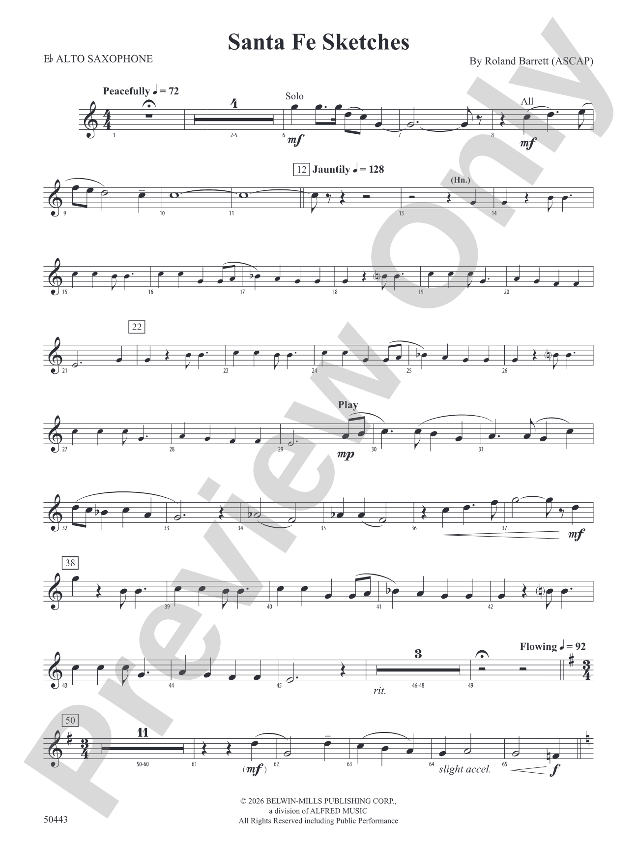 Santa Fe Sketches: E-flat Alto Saxophone