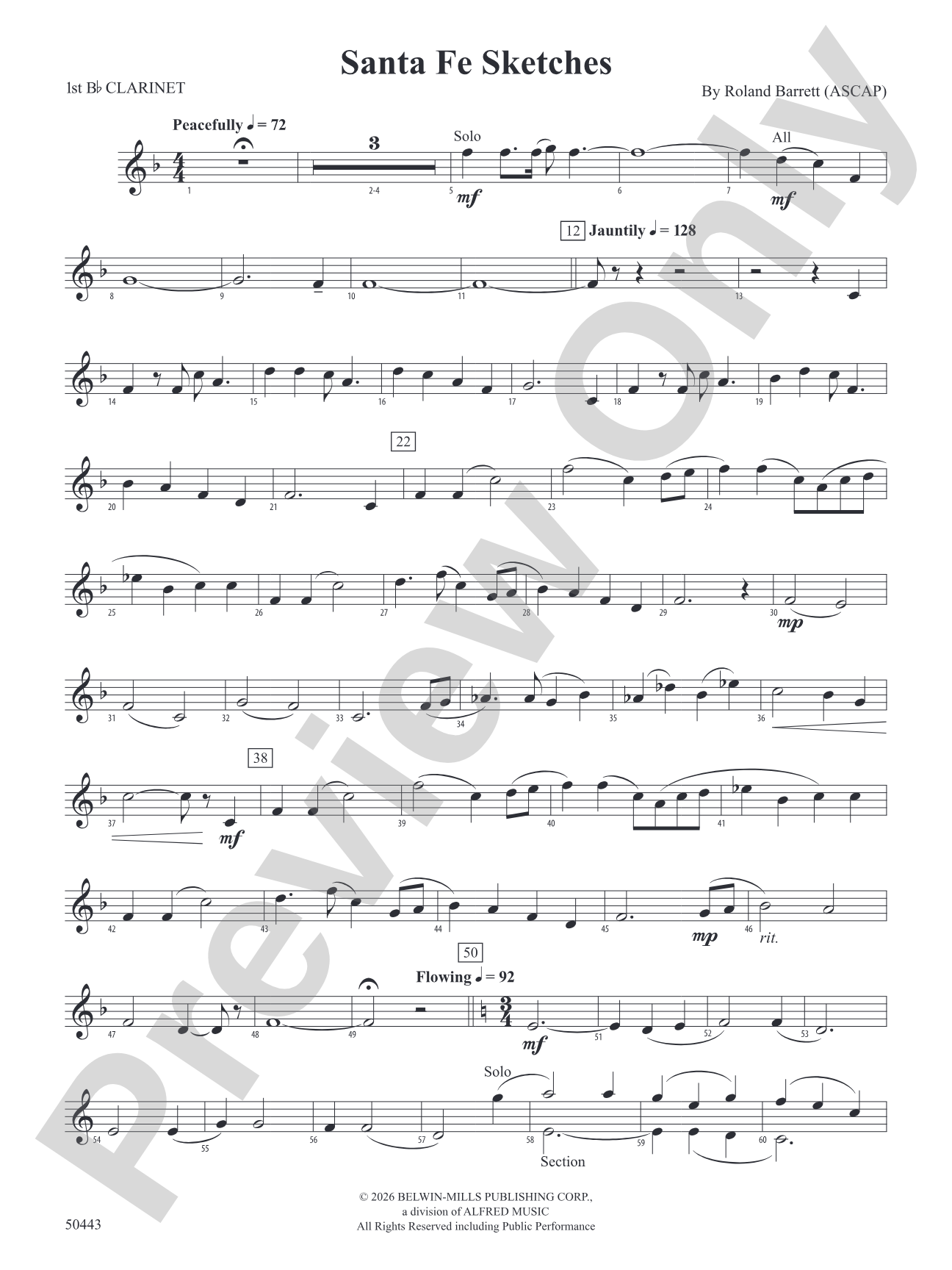 Santa Fe Sketches: 1st B-flat Clarinet