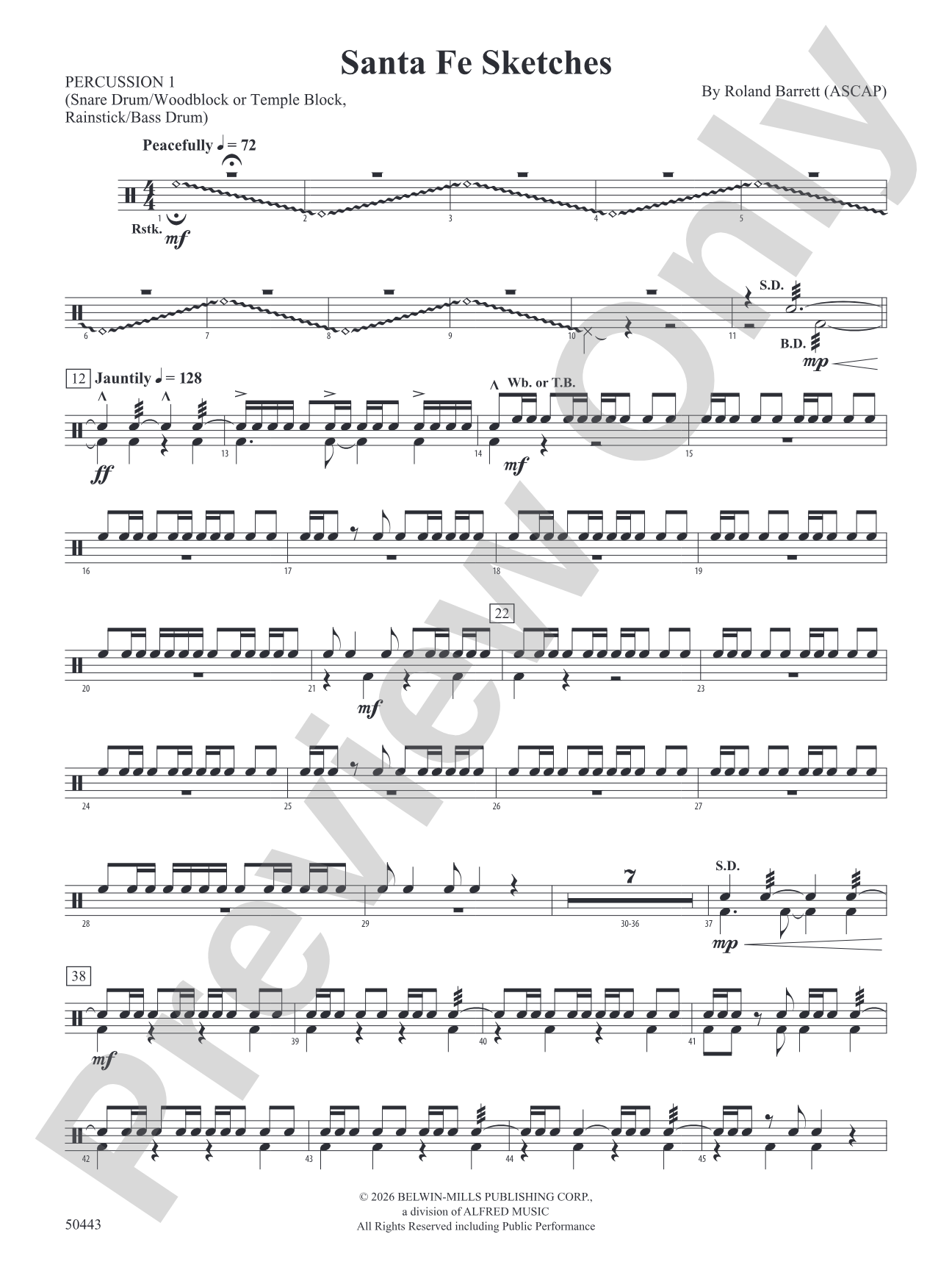 Santa Fe Sketches: 1st Percussion