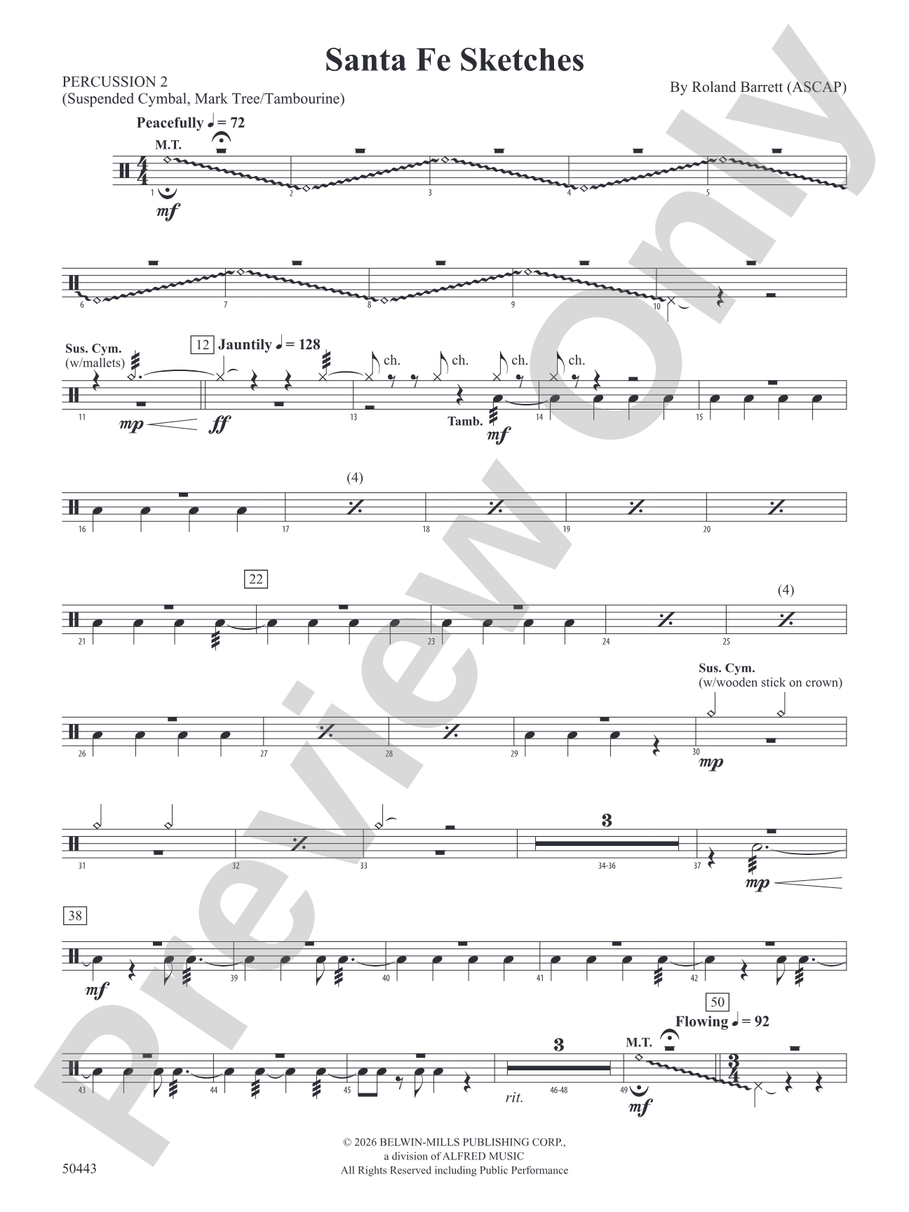 Santa Fe Sketches: 2nd Percussion