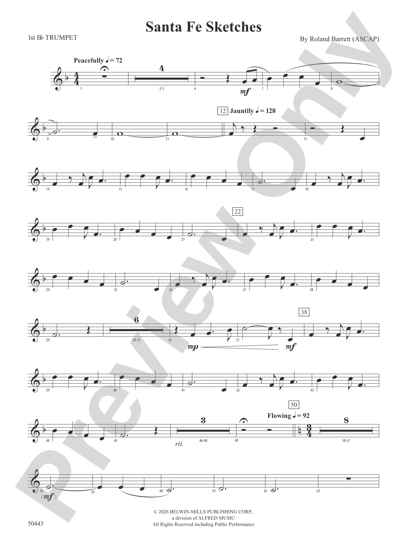 Santa Fe Sketches: 1st B-flat Trumpet