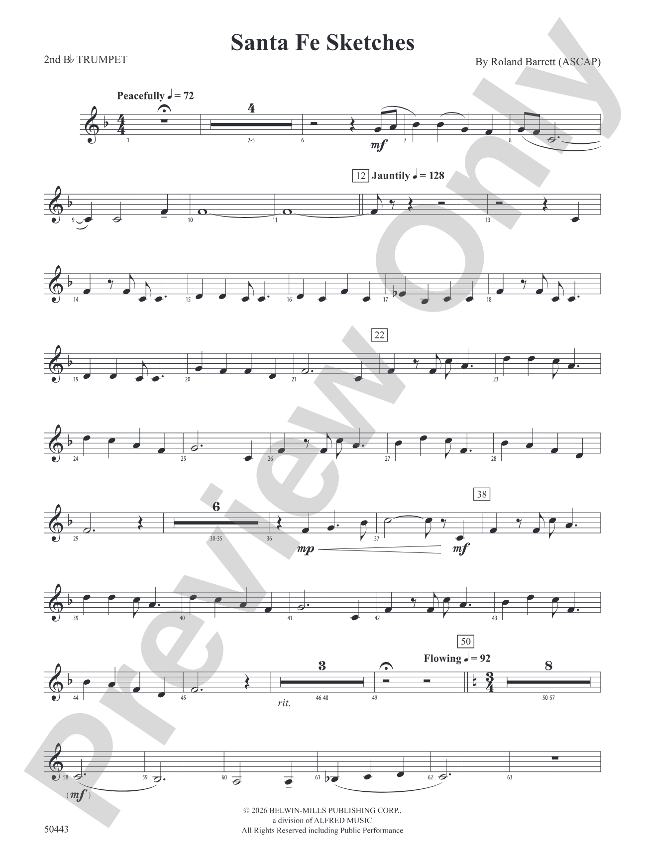 Santa Fe Sketches: 2nd B-flat Trumpet