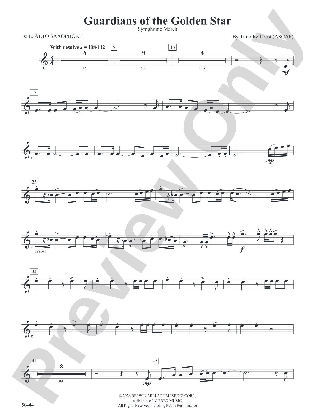 Guardians of the Golden Star: E-flat Alto Saxophone
