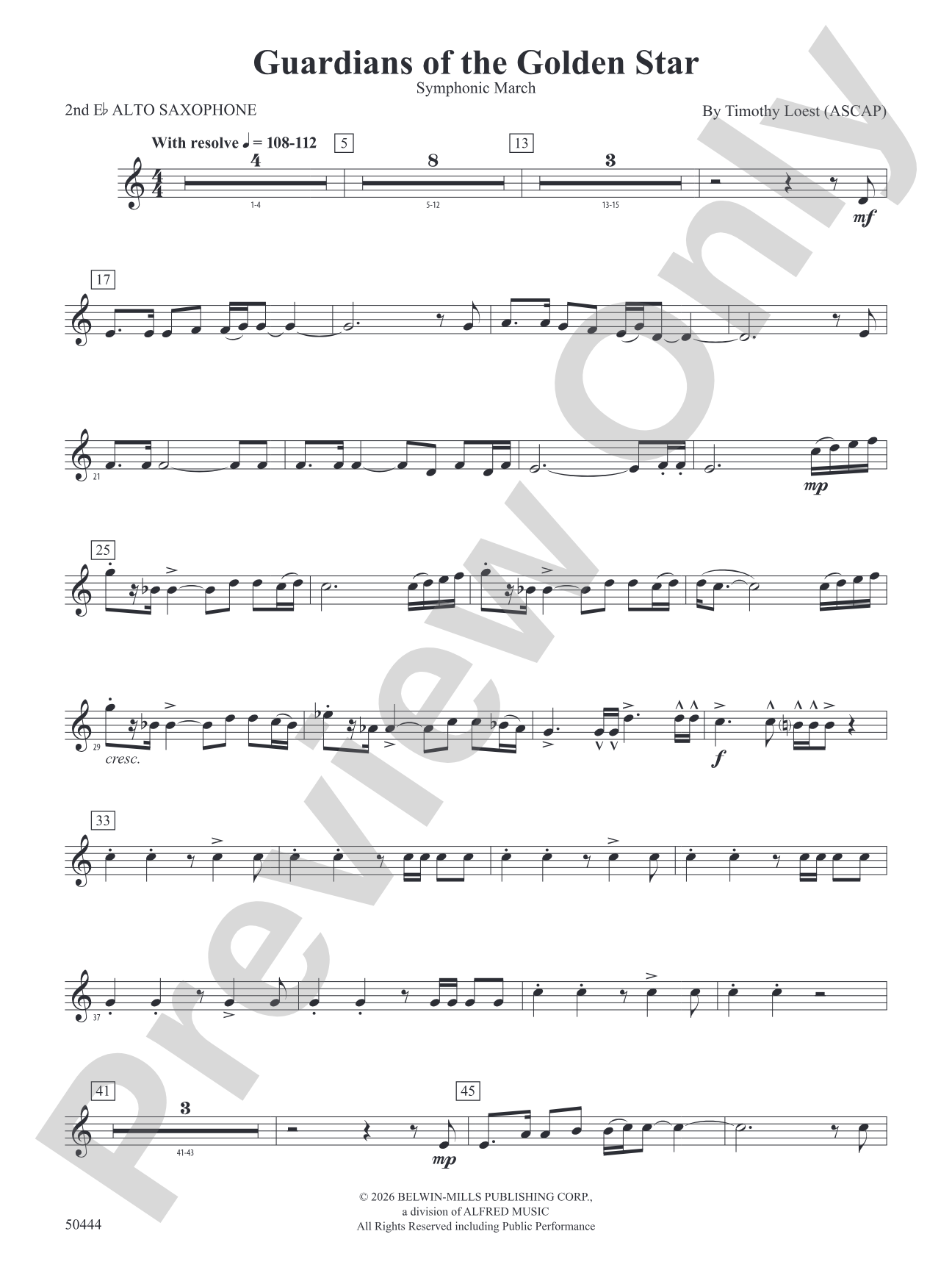 Guardians of the Golden Star: 2nd E-flat Alto Saxophone