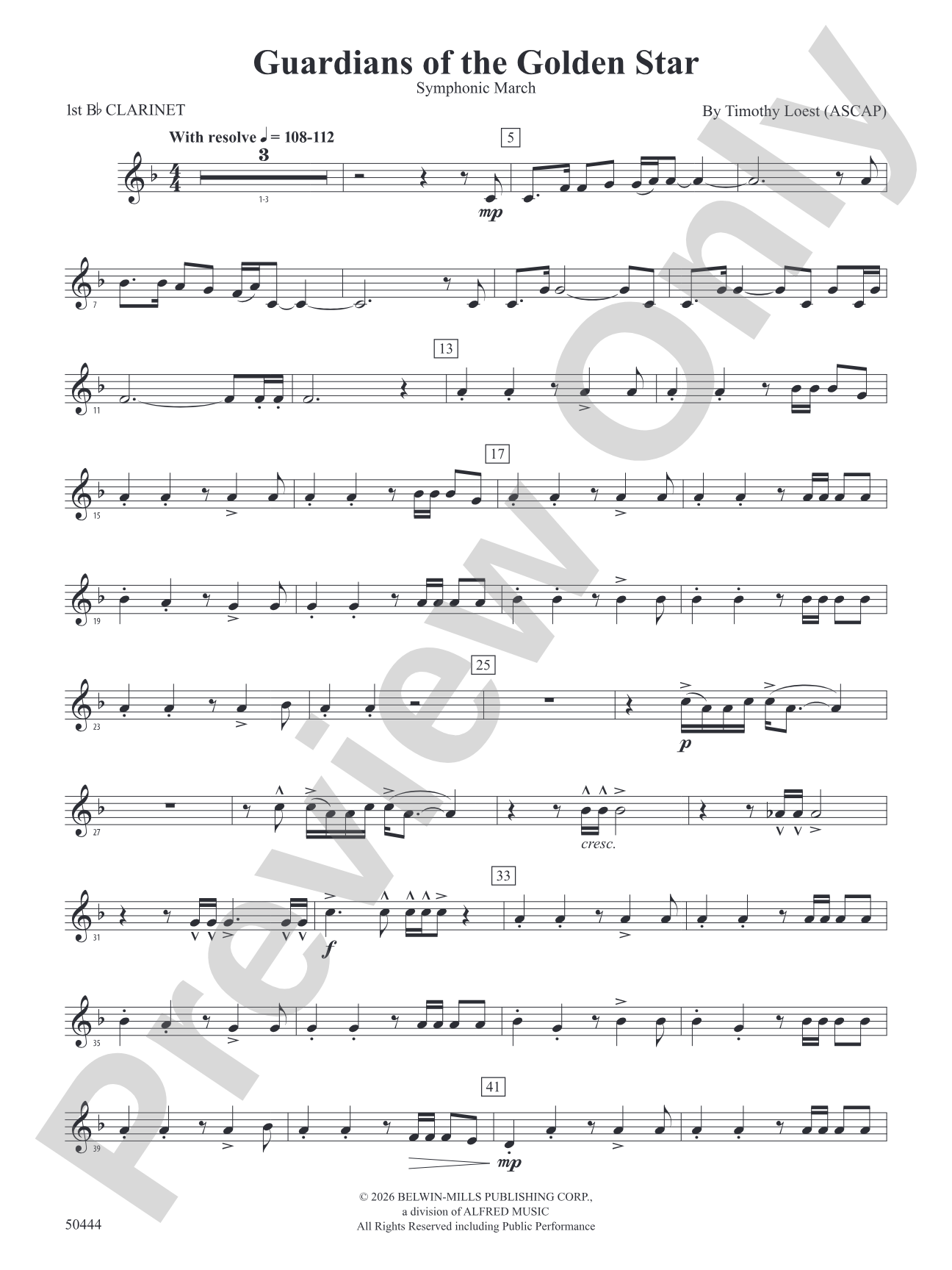 Guardians of the Golden Star: 1st B-flat Clarinet