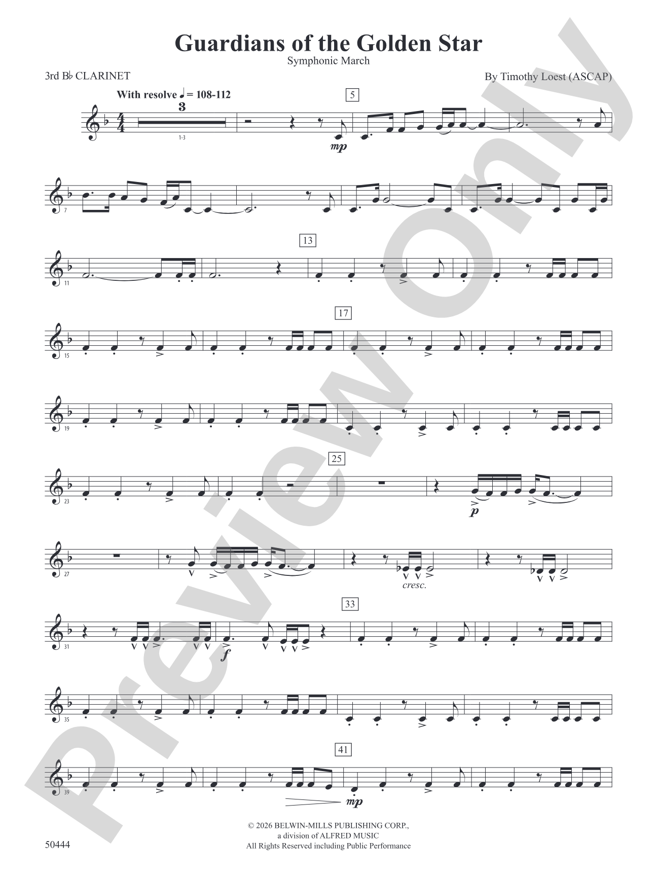 Guardians of the Golden Star: 3rd B-flat Clarinet