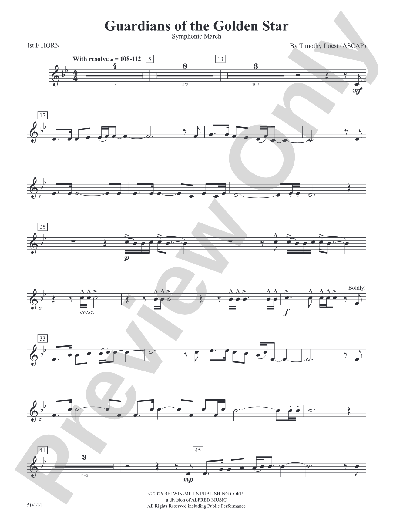 Guardians of the Golden Star: 1st F Horn