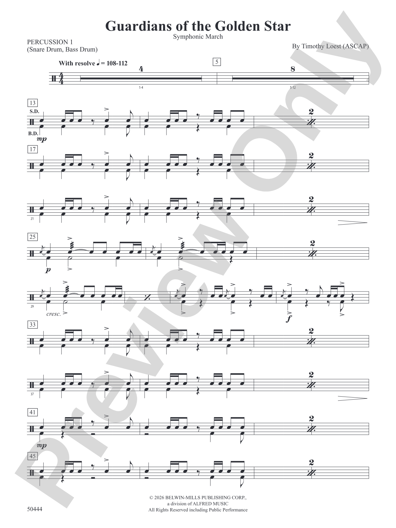 Guardians of the Golden Star: 1st Percussion