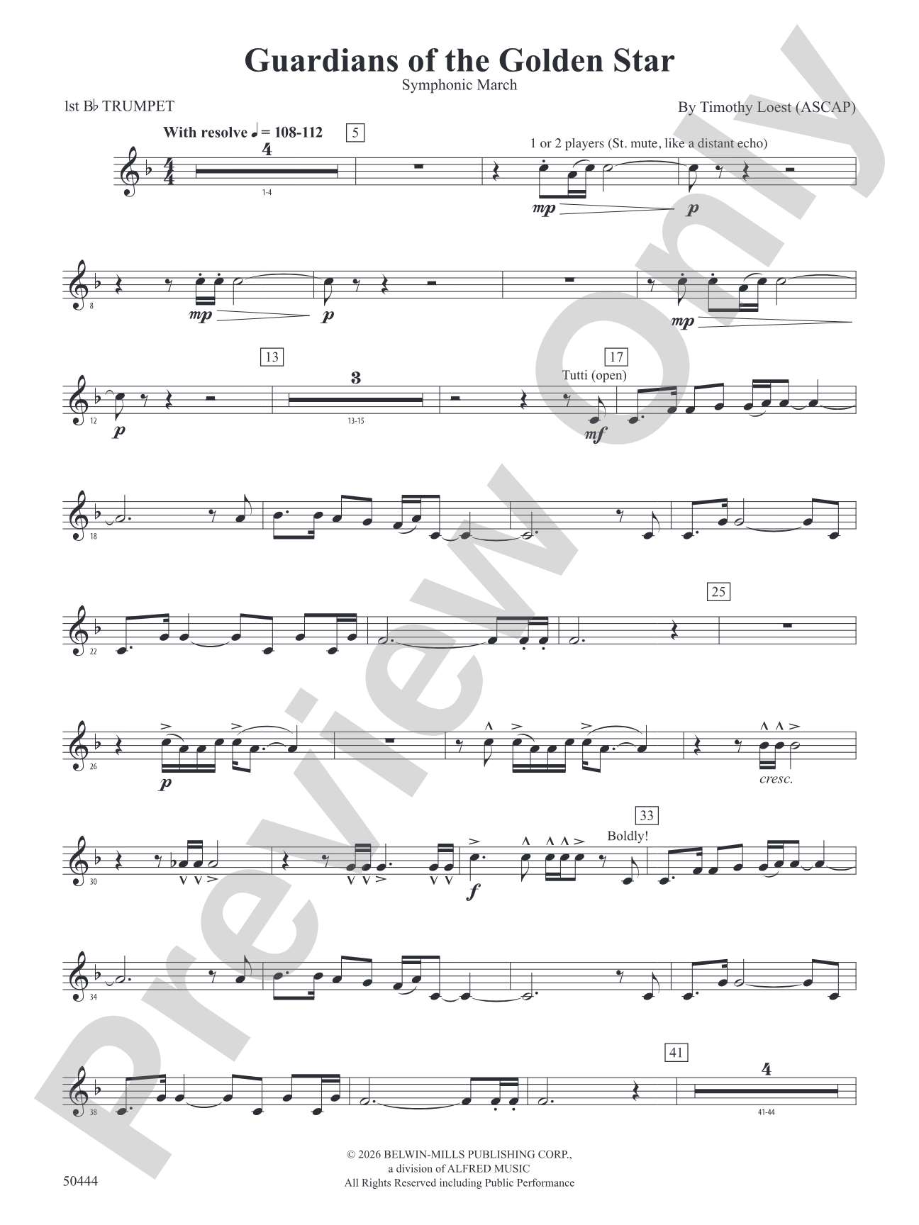 Guardians of the Golden Star: 1st B-flat Trumpet