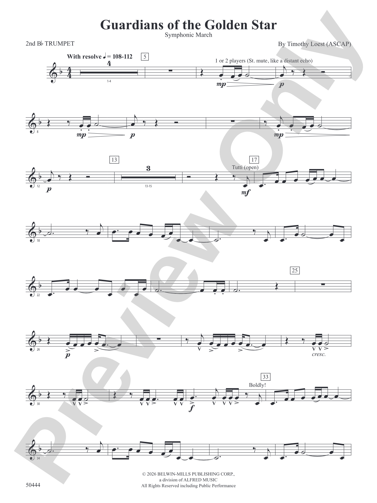 Guardians of the Golden Star: 2nd B-flat Trumpet