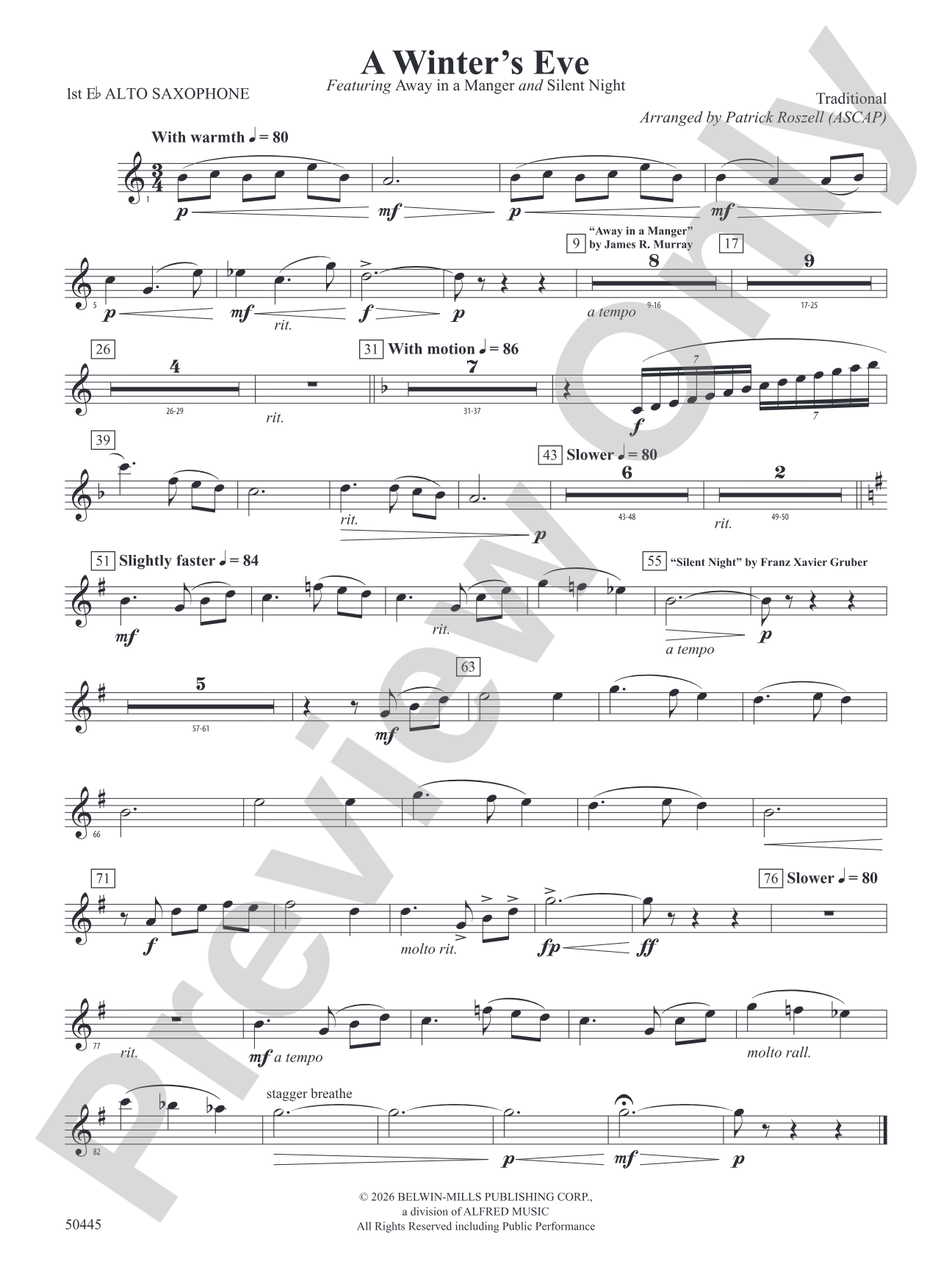 A Winter's Eve: E-flat Alto Saxophone