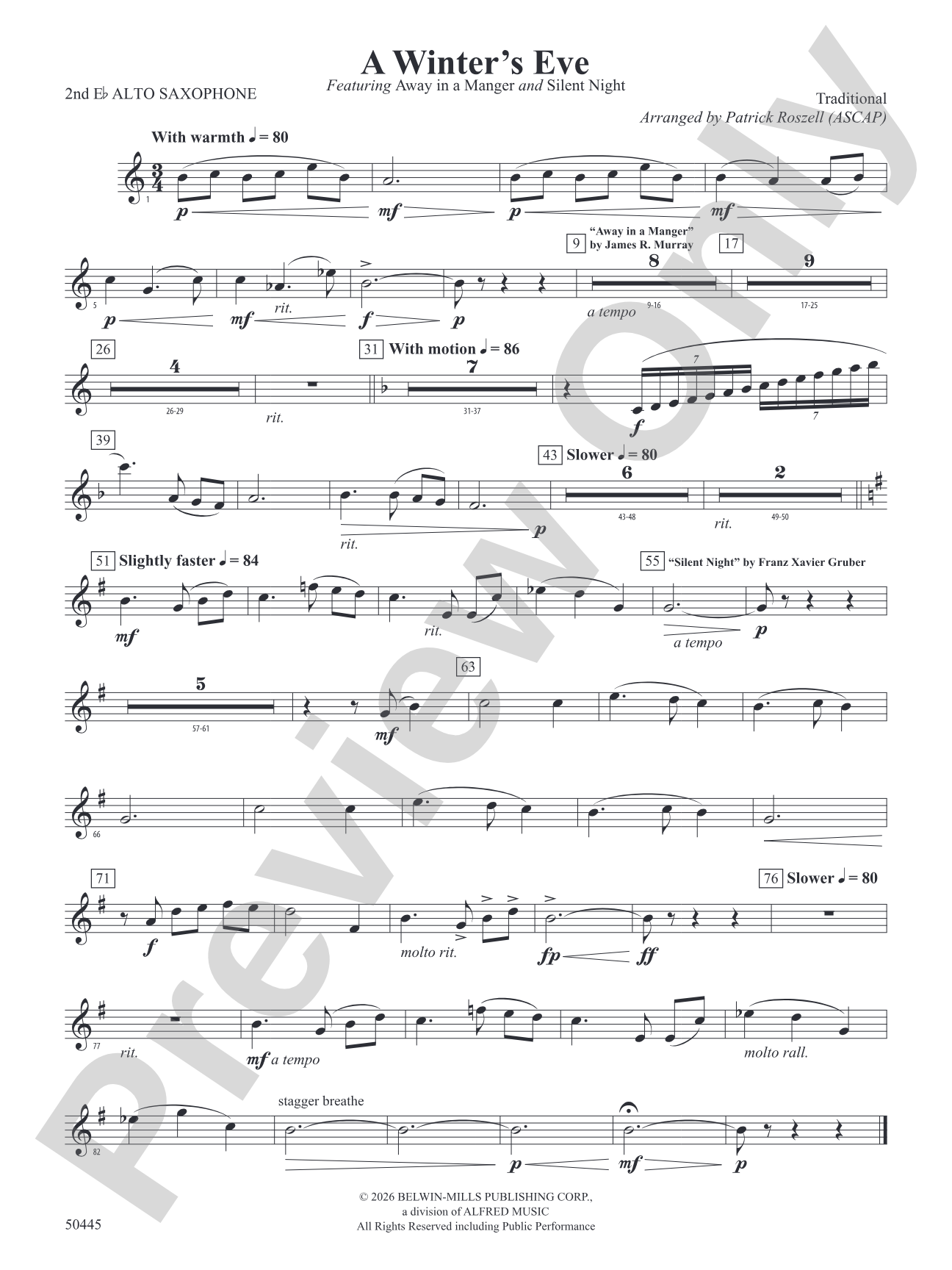 A Winter's Eve: 2nd E-flat Alto Saxophone