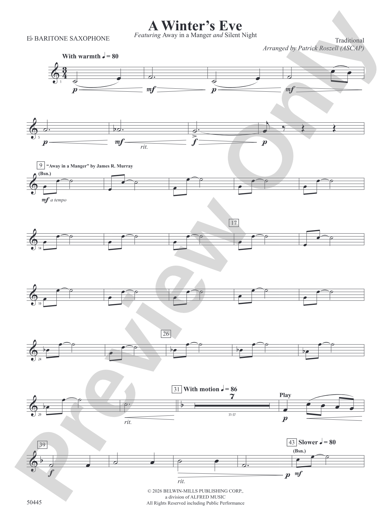 A Winter's Eve: E-flat Baritone Saxophone