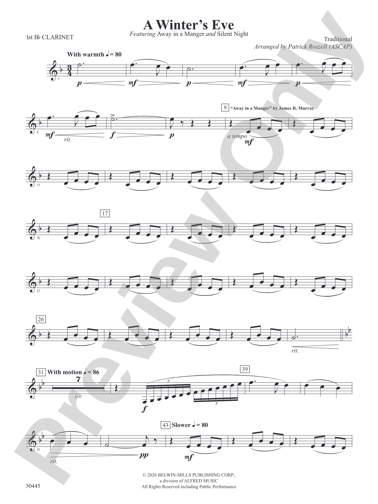 A Winter's Eve: 1st B-flat Clarinet