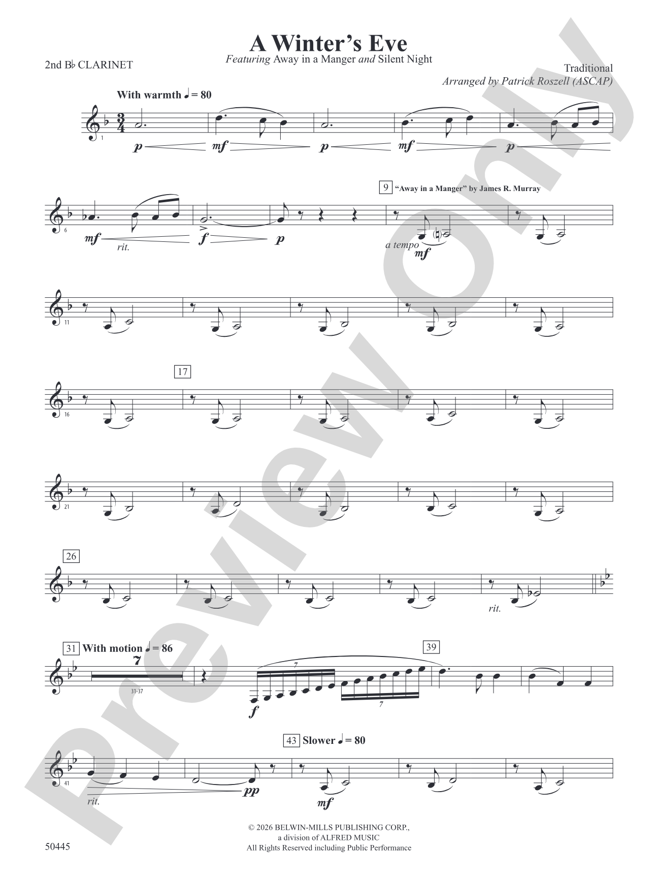 A Winter's Eve: 2nd B-flat Clarinet