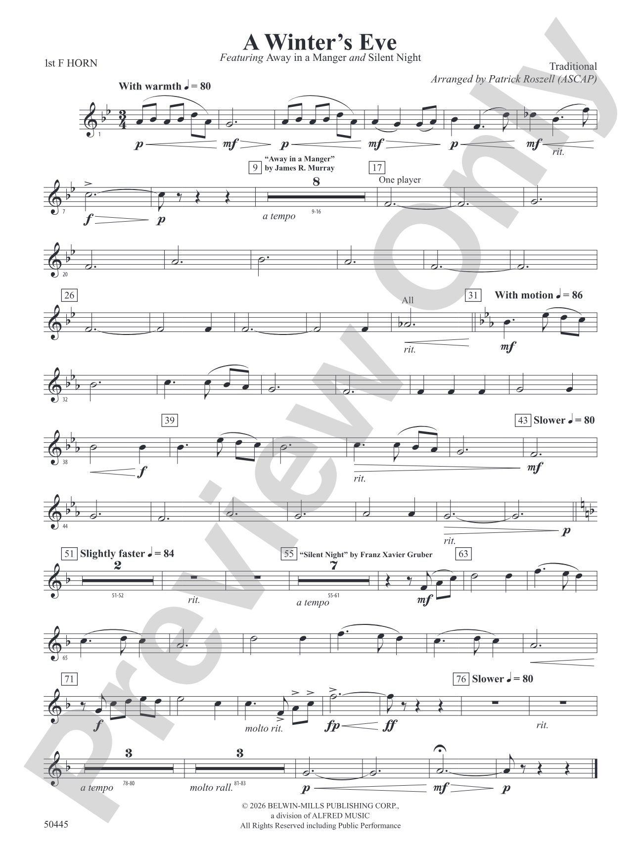 A Winter's Eve: 1st F Horn