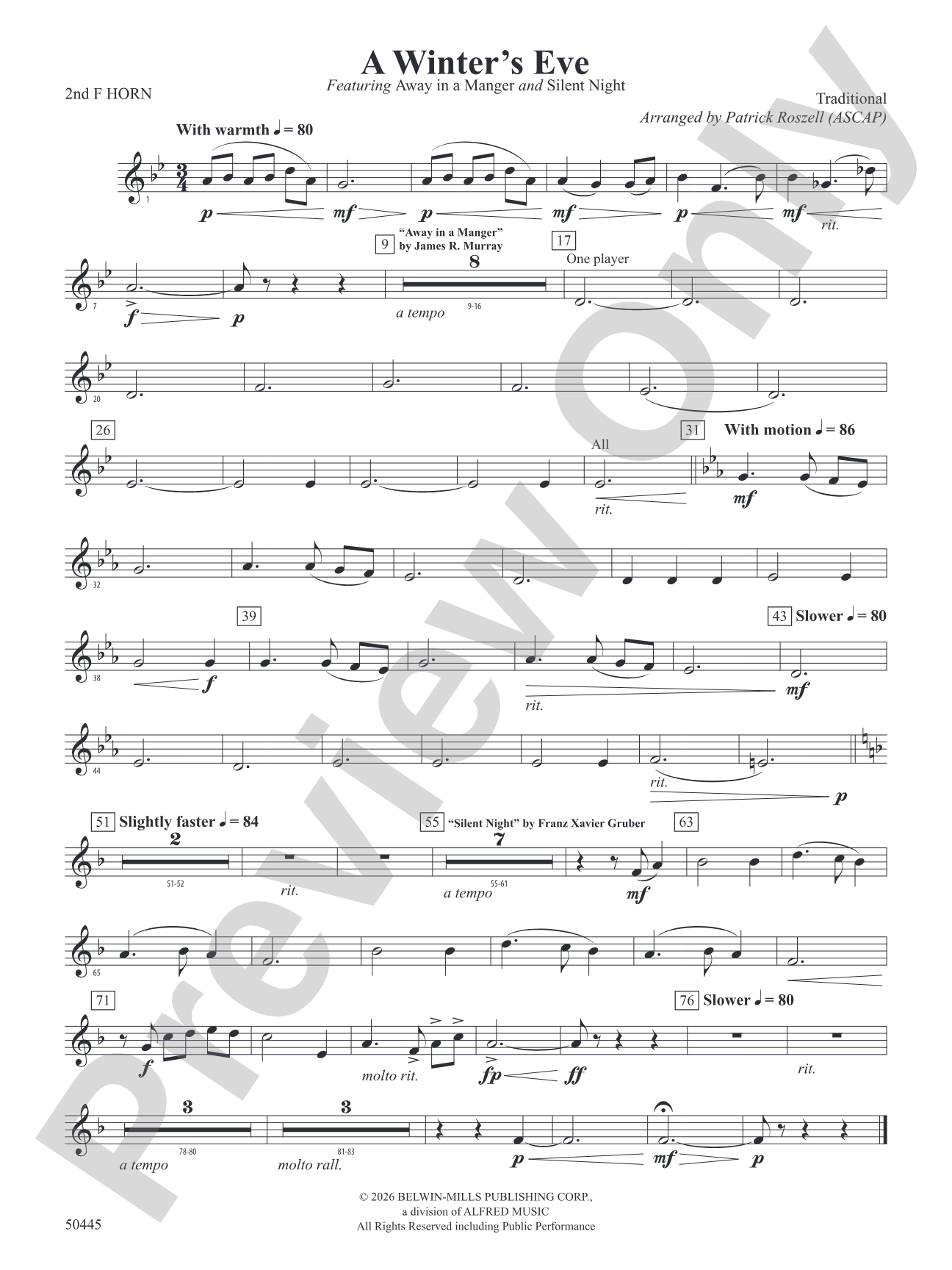A Winter's Eve: 2nd F Horn