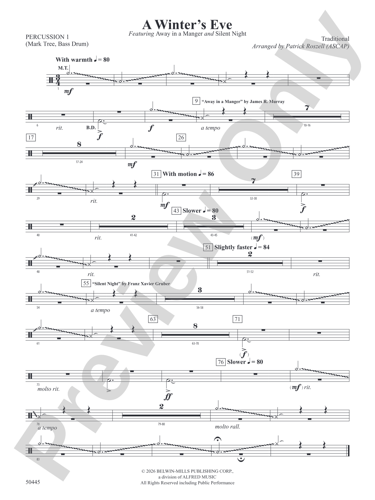 A Winter's Eve: 1st Percussion