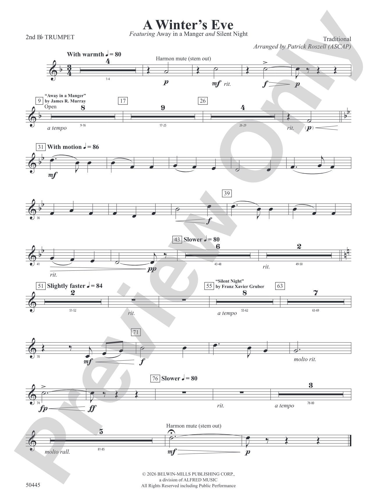 A Winter's Eve: 2nd B-flat Trumpet