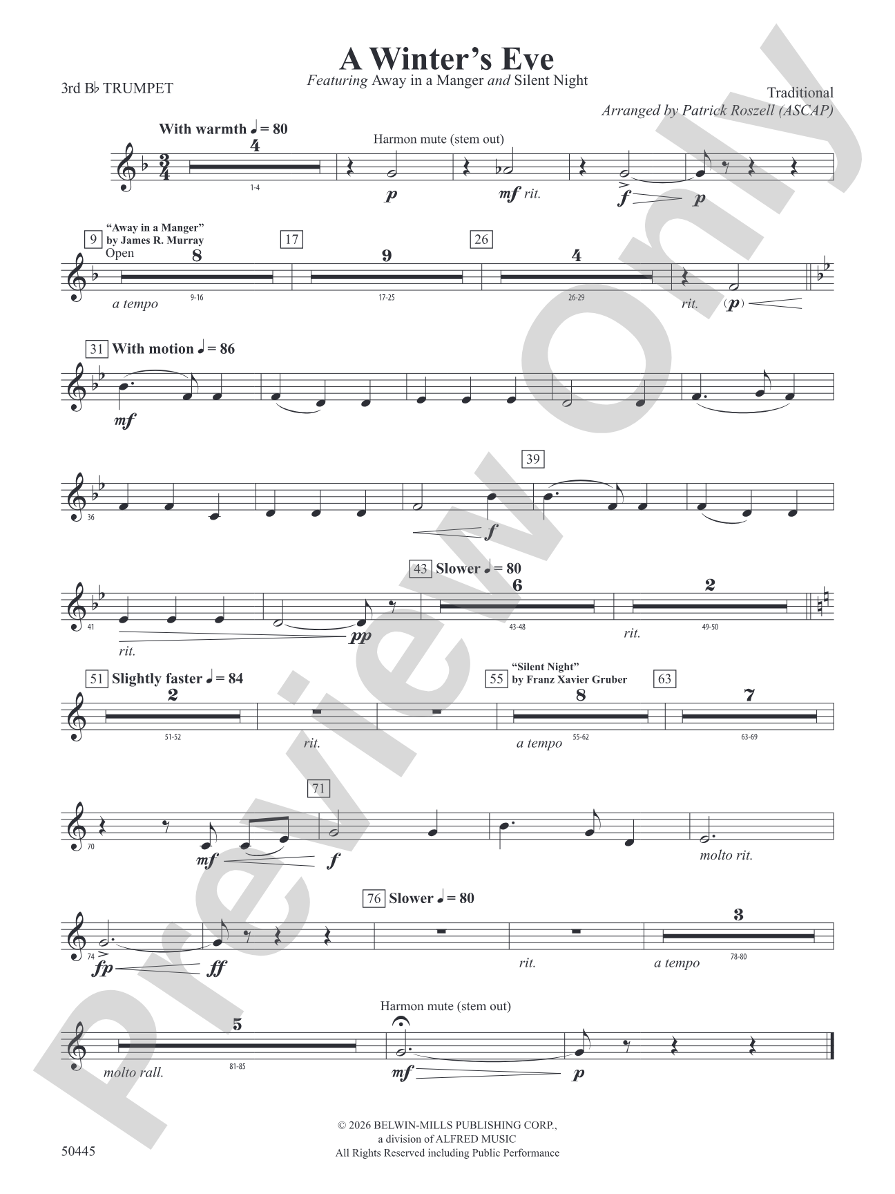 A Winter's Eve: 3rd B-flat Trumpet