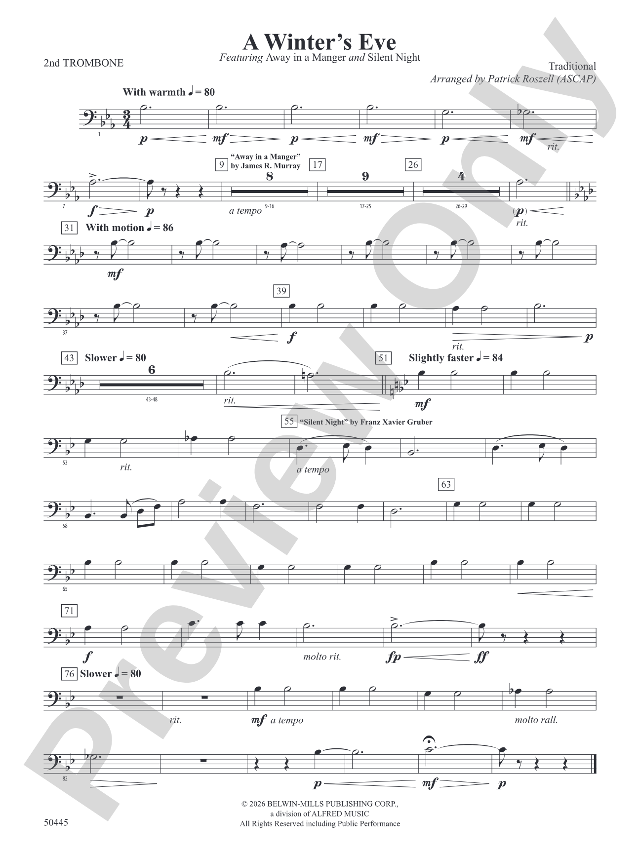 A Winter's Eve: 2nd Trombone