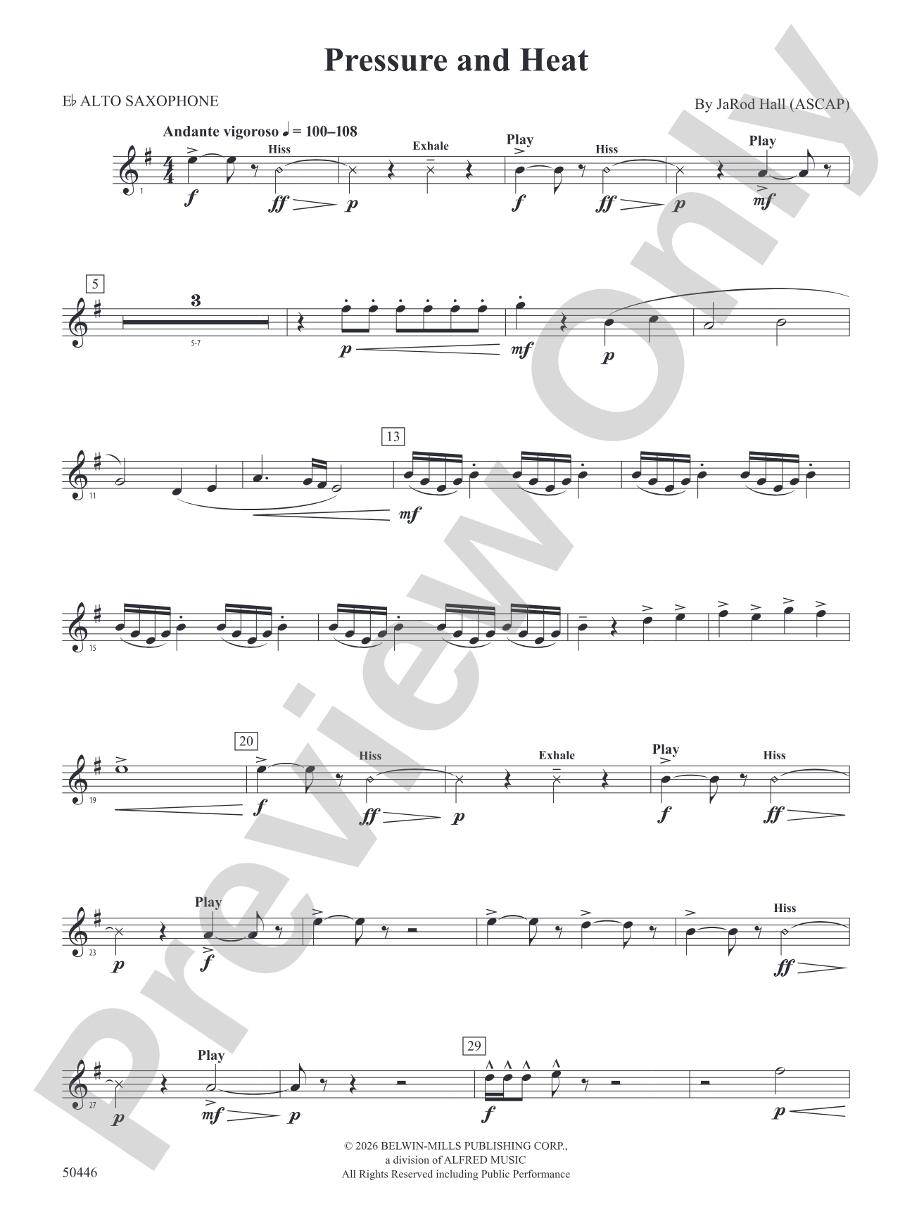 Pressure and Heat: E-flat Alto Saxophone
