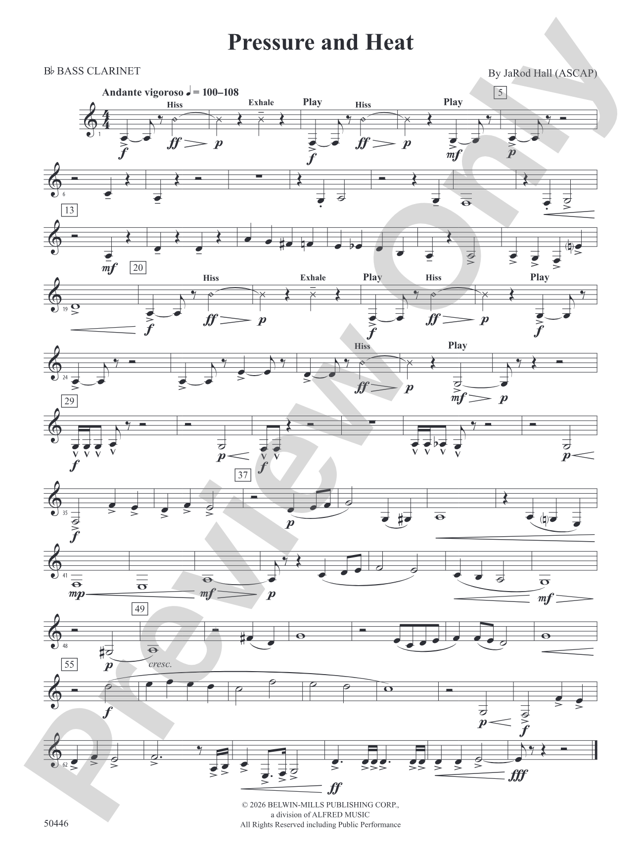 Pressure and Heat: B-flat Bass Clarinet