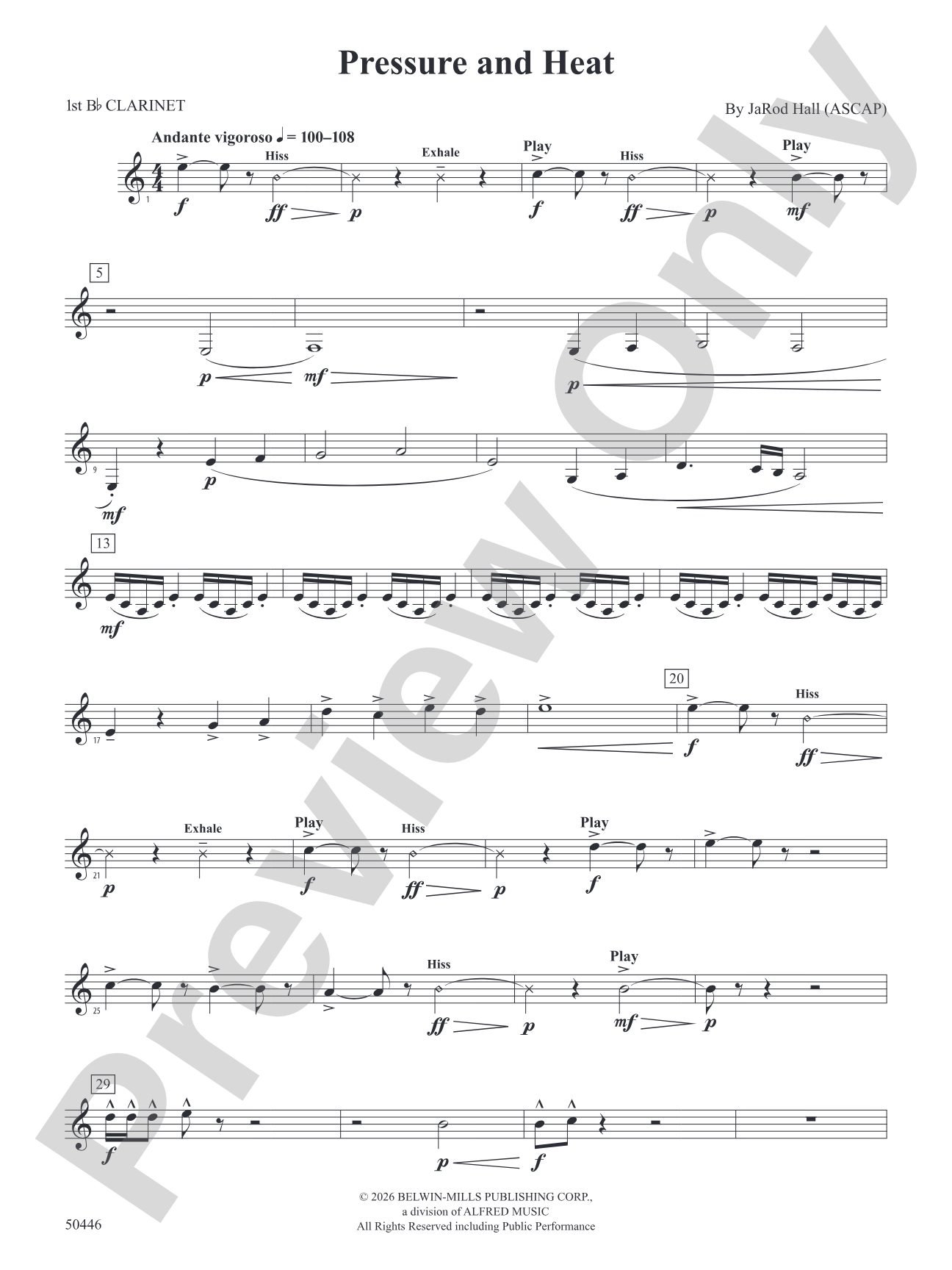 Pressure and Heat: 1st B-flat Clarinet