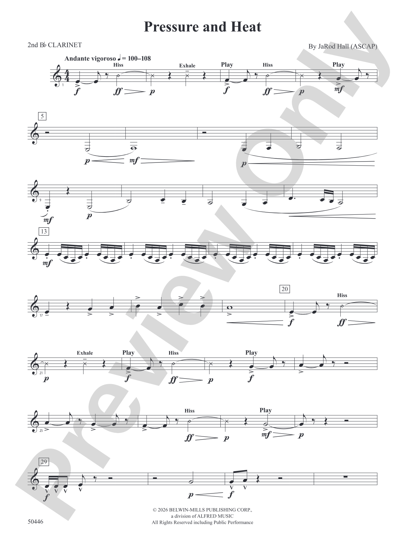 Pressure and Heat: 2nd B-flat Clarinet