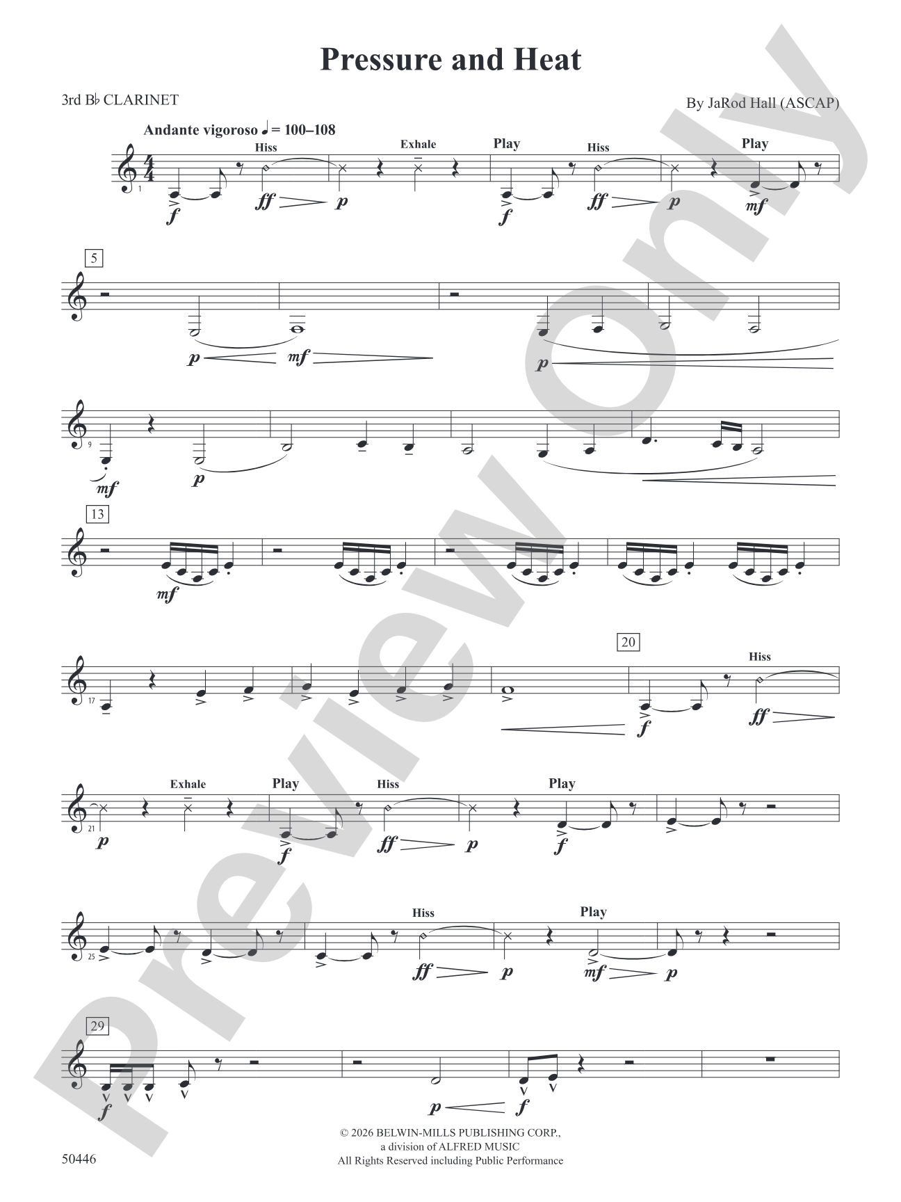 Pressure and Heat: 3rd B-flat Clarinet