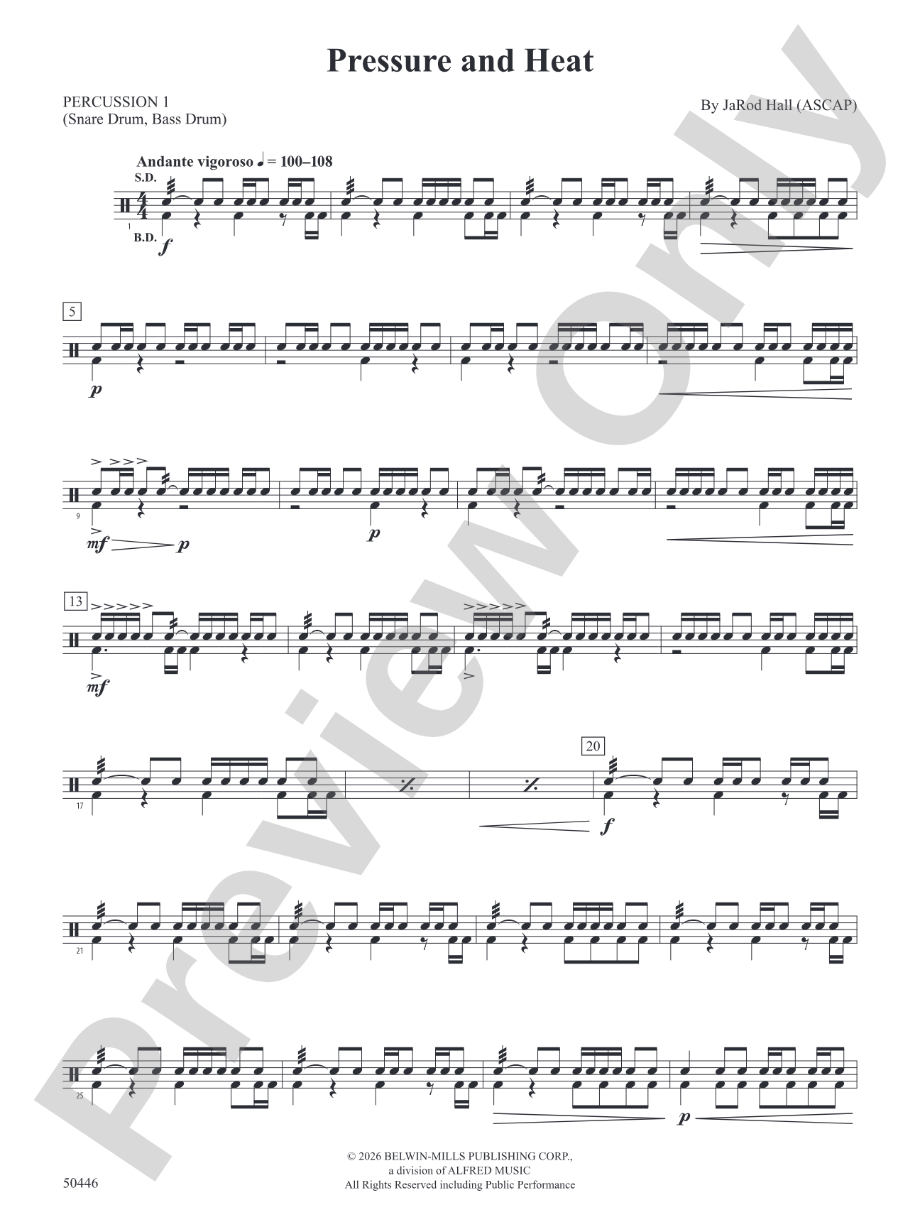 Pressure and Heat: 1st Percussion