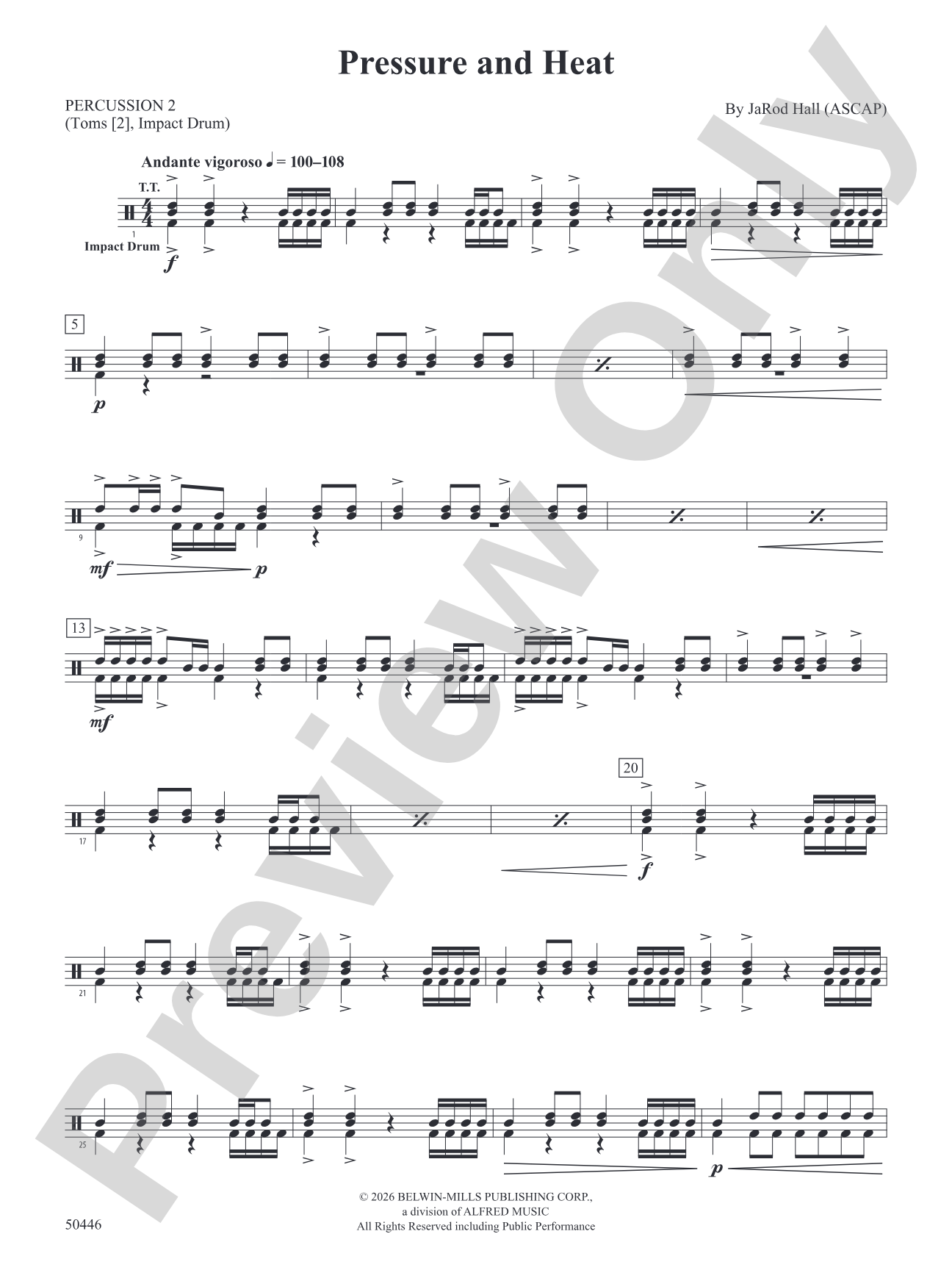 Pressure and Heat: 2nd Percussion