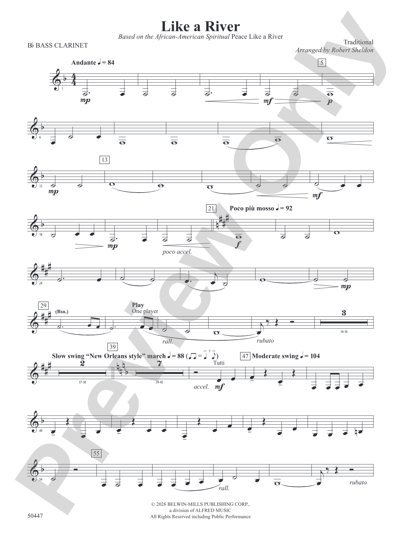 Like a River: B-flat Bass Clarinet