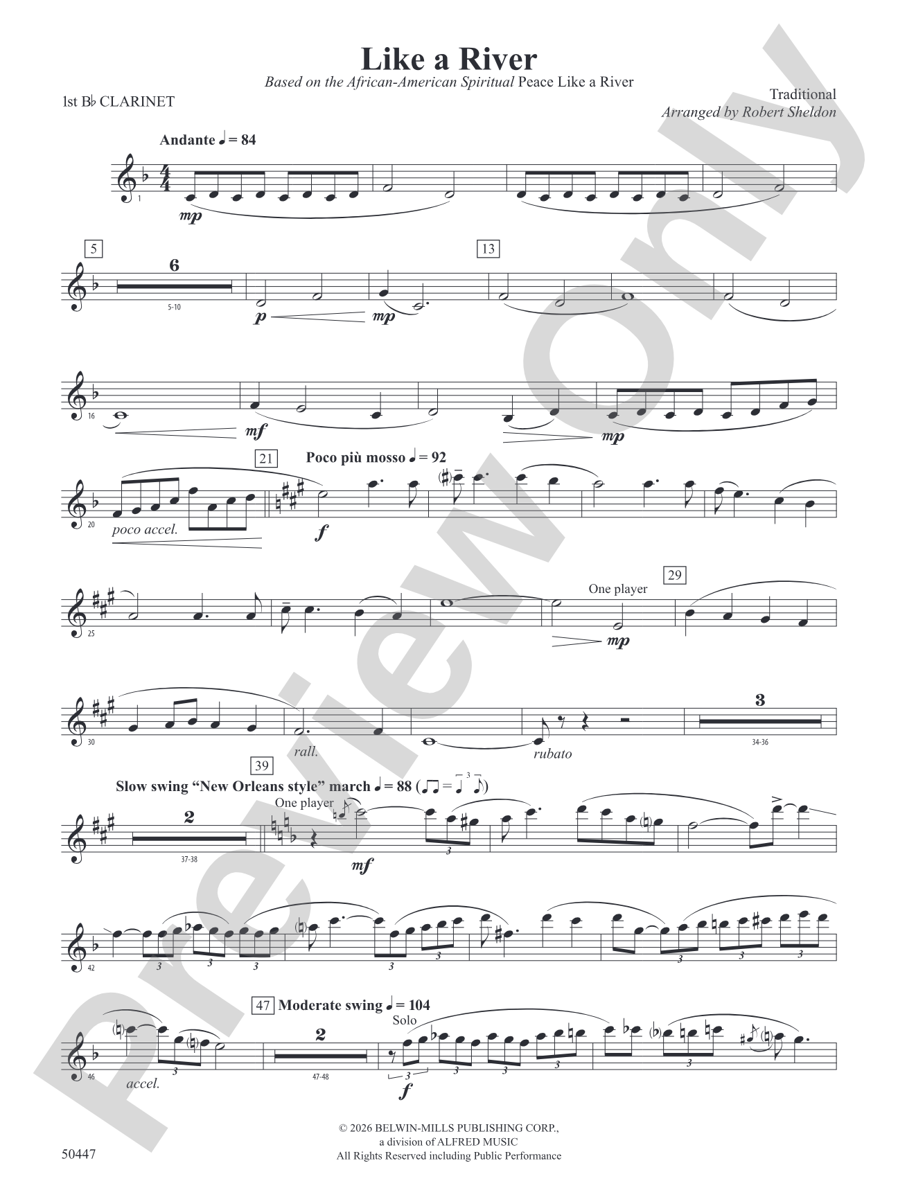 Like a River: 1st B-flat Clarinet