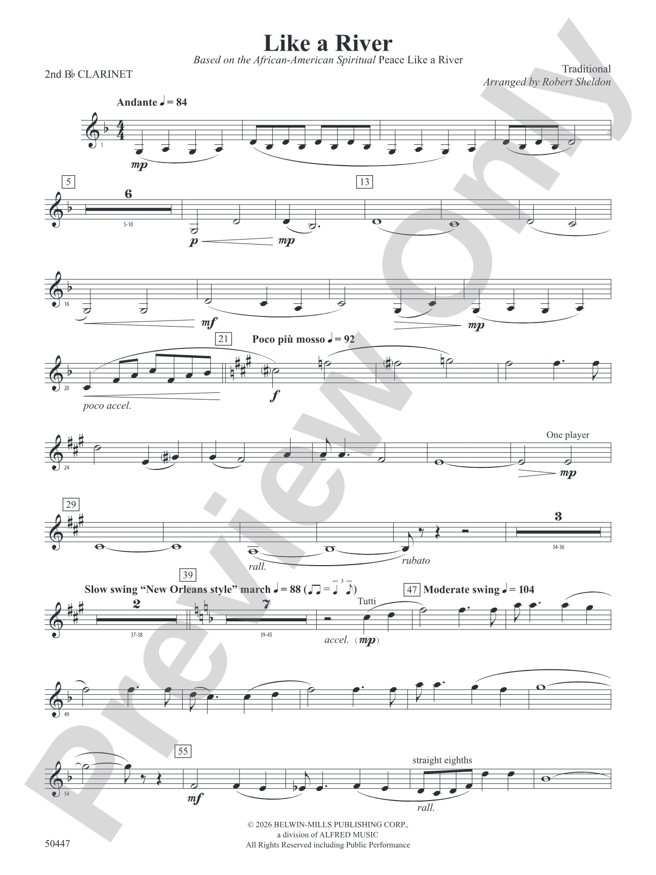 Like a River: 2nd B-flat Clarinet