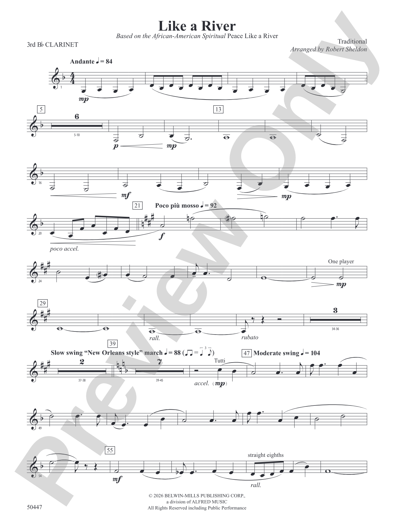 Like a River: 3rd B-flat Clarinet