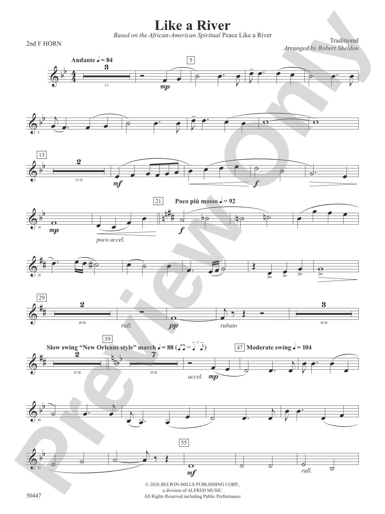 Like a River: 2nd F Horn