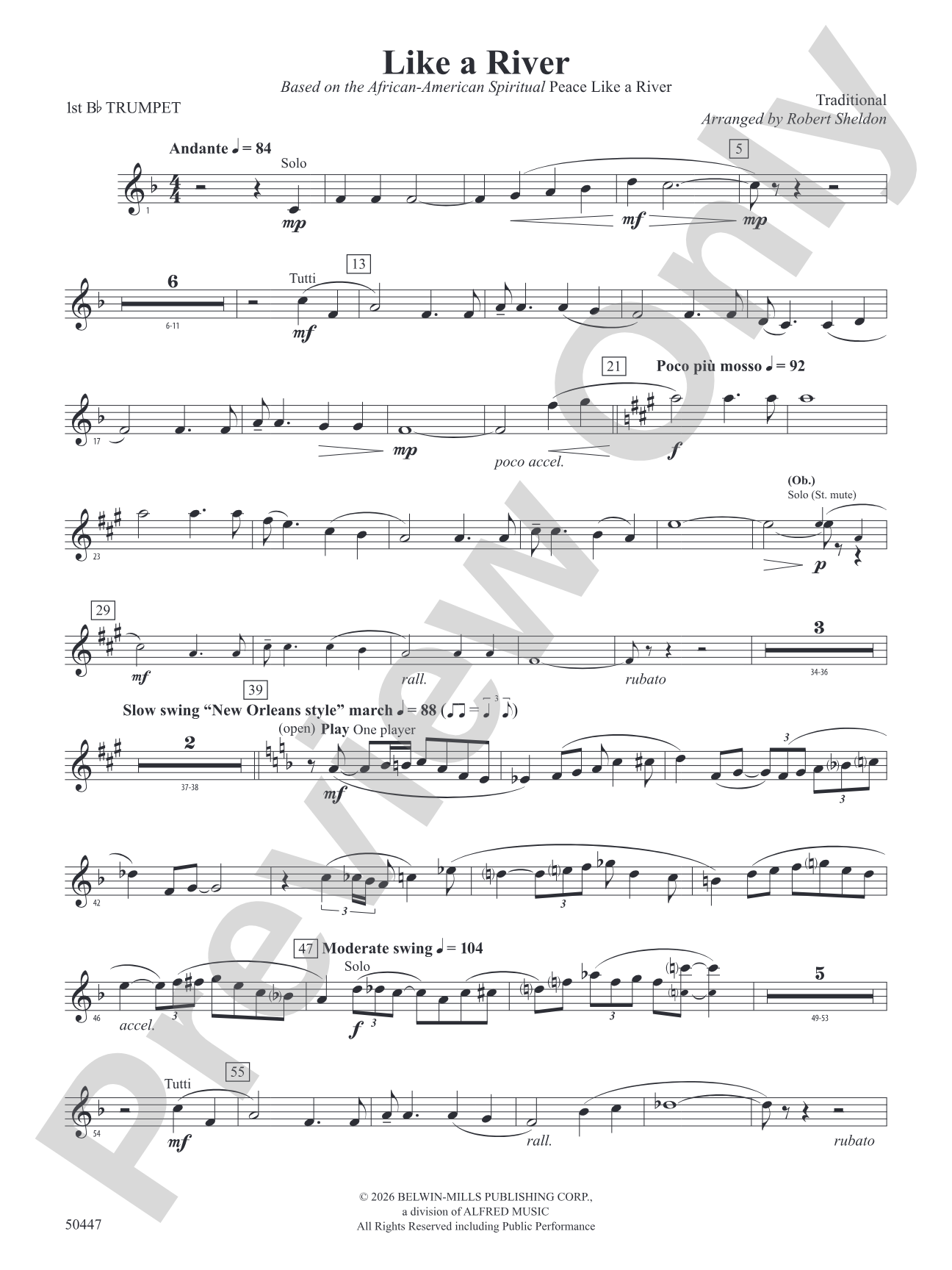 Like a River: 1st B-flat Trumpet